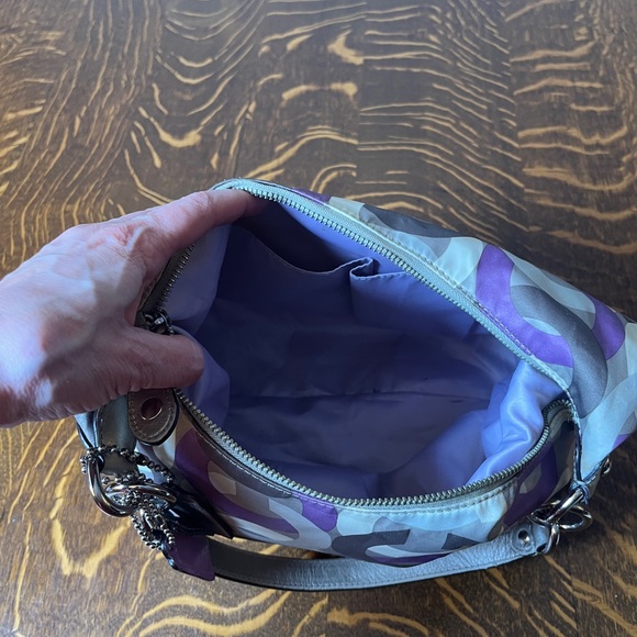 Coach Madison Opt Art Hailey Bag in Purple, Gray and Cream - Picture 14 of 14